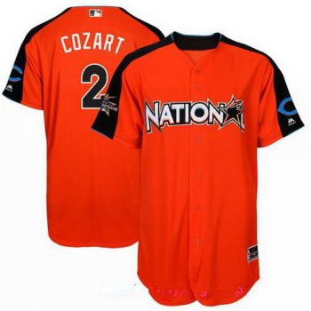 Men's National League Cincinnati Reds #2 Zack Cozart Majestic Orange 2017 MLB All-Star Game Home Run Derby Player Jersey
