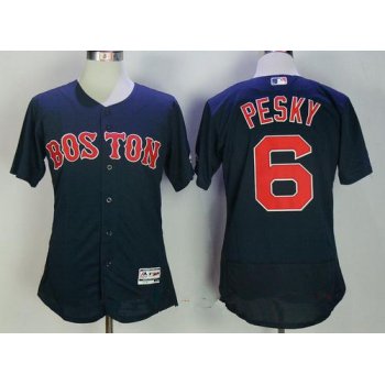 Men's Boston Red Sox #6 Johnny Pesky Retired Navy Blue Stitched MLB Majestic Flex Base Jersey