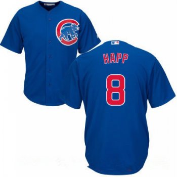 Men's Chicago Cubs #8 Ian Happ Royal Blue Stitched MLB Majestic Cool Base Jersey