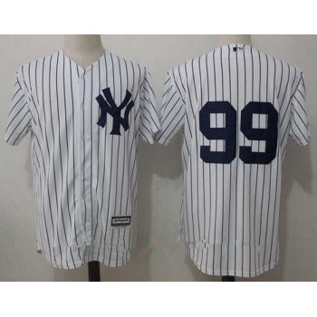 Men's New York Yankees #99 Aaron Judge No Name White Home Stitched MLB Majestic Cool Base Jersey