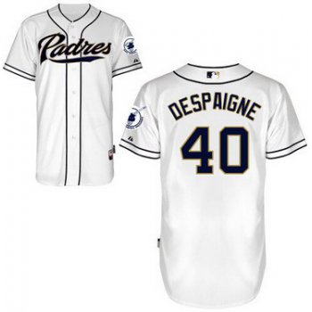 San Diego Padres #40 Odrisamer Despaigne White Jersey