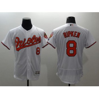 Men's Baltimore Orioles #8 Cal Ripken White Flexbase Authentic Collection Stitched MLB Jersey