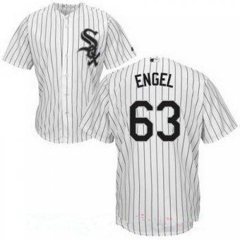 Men's Chicago White Sox #63 Adam Engel White Home Stitched MLB Majestic Cool Base Jersey
