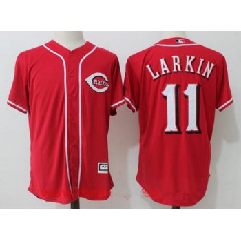 Men's Cincinnati Reds #11 Barry Larkin Retired Red Cool Base Stitched MLB Jersey