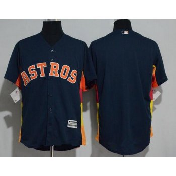 Men's Houston Astros Blank Navy Blue Stitched MLB Majestic Cool Base Jersey