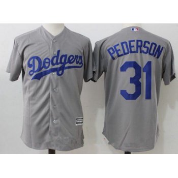 Men's Los Angeles Dodgers #31 Joc Pederson Gray Alternate Stitched MLB Majestic Flex Base Jersey