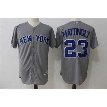 Men's New York Yankees #23 Don Mattingly Gray Road Stitched MLB Majestic Cool Base Jersey