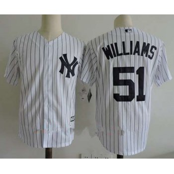 Men's New York Yankees #51 Bernie Williams Retired White Stitched MLB Majestic Cool Base Jersey