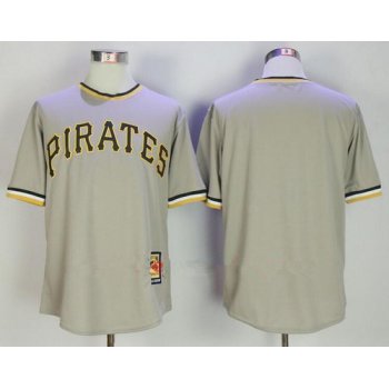 Men's Pittsburgh Pirates Blank Gray Pullover Stitched MLB Majestic Cooperstown Collection Jersey