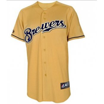 Milwaukee Brewers Authentic Personalized Blank Alternate yellow Jersey