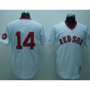 Boston Red Sox #14 Jim Rice 1975 White Throwabck Jersey