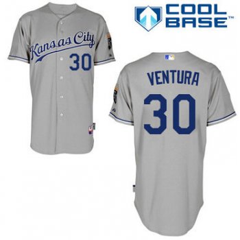 Kansas City Royals #30 Yordano Ventura Gray Jersey