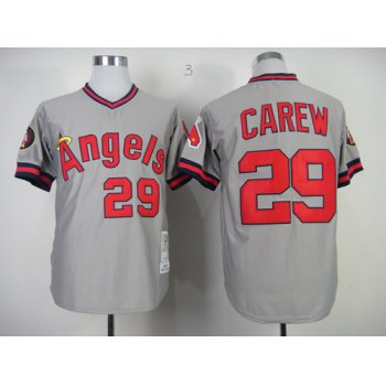 LA Angels of Anaheim #29 Rod Carew 1985 Gray Throwback Jersey