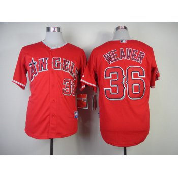 LA Angels of Anaheim #36 Jered Weaver Red Jersey