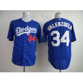 Los Angeles Dodgers #34 Fernando Valenzuela Blue Jersey