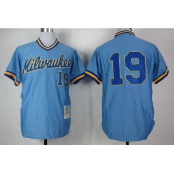 Milwaukee Brewers #19 Robin Yount 1982 Light Blue Throwback Jersey