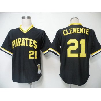 Pittsburgh Pirates #21 Roberto Clemente 1979 Black Throwback Jersey