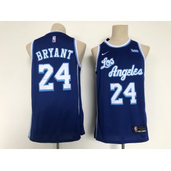 Men Los Angeles Lakers 24 Bryant Blue Throwback 2021 Nike NBA Jersey