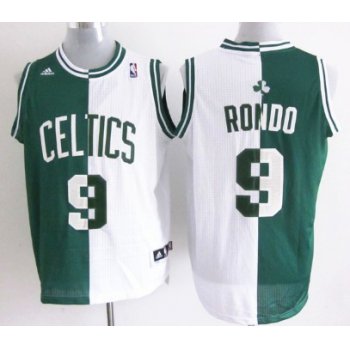 Boston Celtics #9 Rajon Rondo Revolution 30 Swingman Green/White Two Tone Jersey