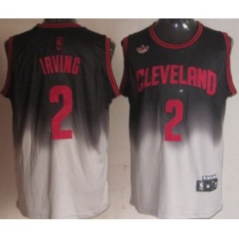 Cleveland Cavaliers #2 Kyrie Irving Black/Gray Fadeaway Fashion Jersey