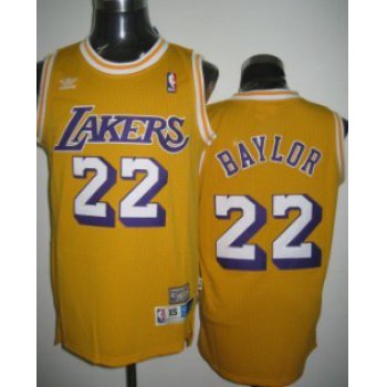 Los Angeles Lakers #22 Elgin Baylor Yellow Swingman Throwback Jersey