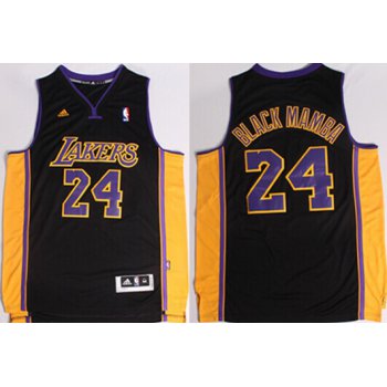 Los Angeles Lakers #24 Black Mamba Black With Purple Swingman Jersey