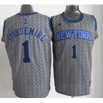 New York Knicks #1 Amare Stoudemire Gray Static Fashion Jersey
