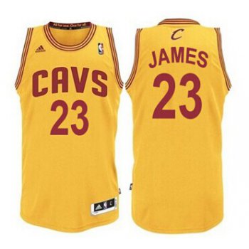 Cleveland Cavaliers #23 LeBron James Yellow Swingman Jersey