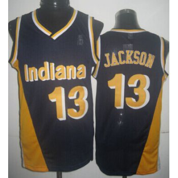 Indiana Pacers #13 Mark Jackson Navy Blue With Yellow Swingman Throwback Jersey