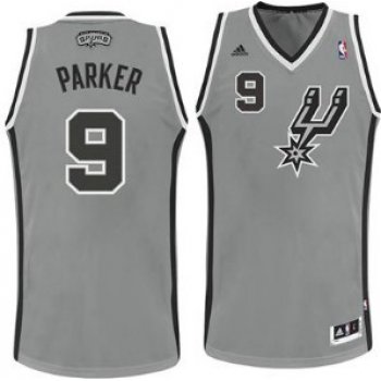 San Antonio Spurs #9 Tony Parker Gray Swingman Jersey