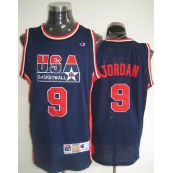 Big Size 1992 Olympics Team USA #9 Michael Jordan Navy Blue Swingman Jersey