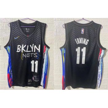 Men's Brooklyn Nets #11 Kyrie Irving NEW Black 2021 City Edition Swingman Stitched NBA Jersey