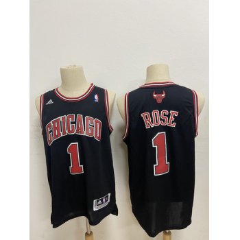 Men's Chicago Bulls #1 Derek Rose Revolution 30 Swingman Black Jersey