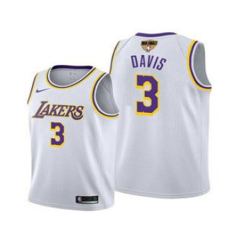 Men's Los Angeles Lakers #3 Anthony Davis 2020 White Finals Stitched NBA Jersey