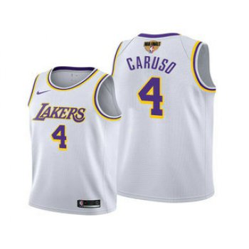 Men's Los Angeles Lakers #4 Alex Caruso 2020 White Finals Stitched NBA Jersey