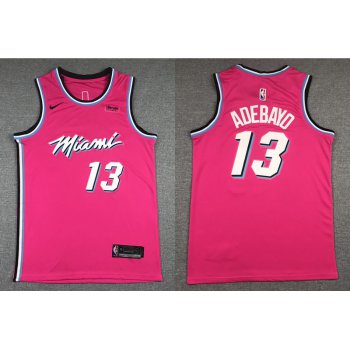 Men's Miami Heat #13 Bam Adebayo Pink Nike Swingman 2019 playoffs Earned Edition Stitched Jersey