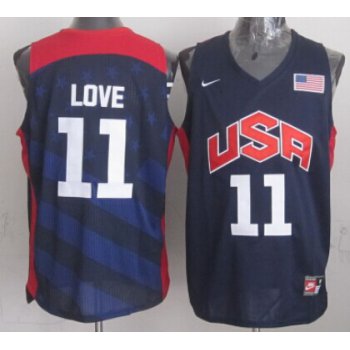 2012 Olympics Team USA #11 Kevin Love Revolution 30 Swingman Blue Jersey