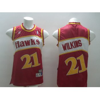 Atlanta Hawks #21 Dominique Wilkins Red Swingman Throwback Jersey