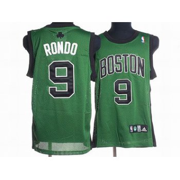 Boston Celtics #9 Rajon Rondo Green With Black Swingman Jersey