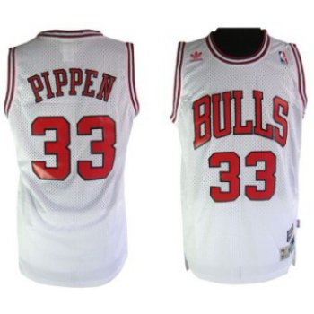 Chicago Bulls #33 Scottie Pippen White Swingman Throwback Jersey