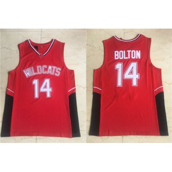 Wildcats #14 Troy Bolton High School Red Soul Swingman Basketball Jersey
