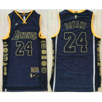 Men's Los Angeles Lakers #24 Kobe Bryant Black Retired Commemorative Soul Swingman Jersey