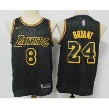 Men's Los Angeles Lakers ##8 #24 Kobe Bryant Black 2020 Nike City Edition Stitched Jersey
