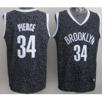 Brooklyn Nets #34 Paul Pierce Black Leopard Print Fashion Jersey