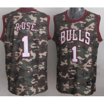Chicago Bulls #1 Derrick Rose Camo Fashion Jersey