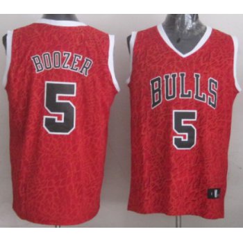 Chicago Bulls #5 Carlos Boozer Red Leopard Print Fashion Jersey