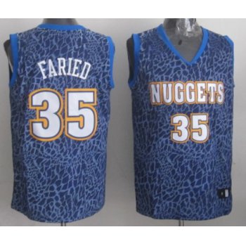 Denver Nuggets #35 Kenneth Faried Blue Leopard Print Fashion Jersey