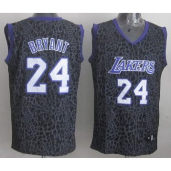 Los Angeles Lakers #24 Kobe Bryant Black Leopard Print Fashion Jersey