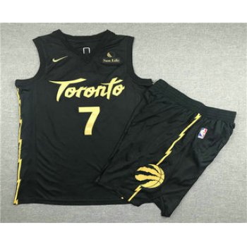Men's Toronto Raptors #7 Kyle Lowry Black 2020 Nike City Edition Swingman Jersey With Shorts