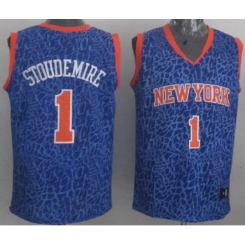 New York Knicks #1 Amare Stoudemire Blue Leopard Print Fashion Jersey